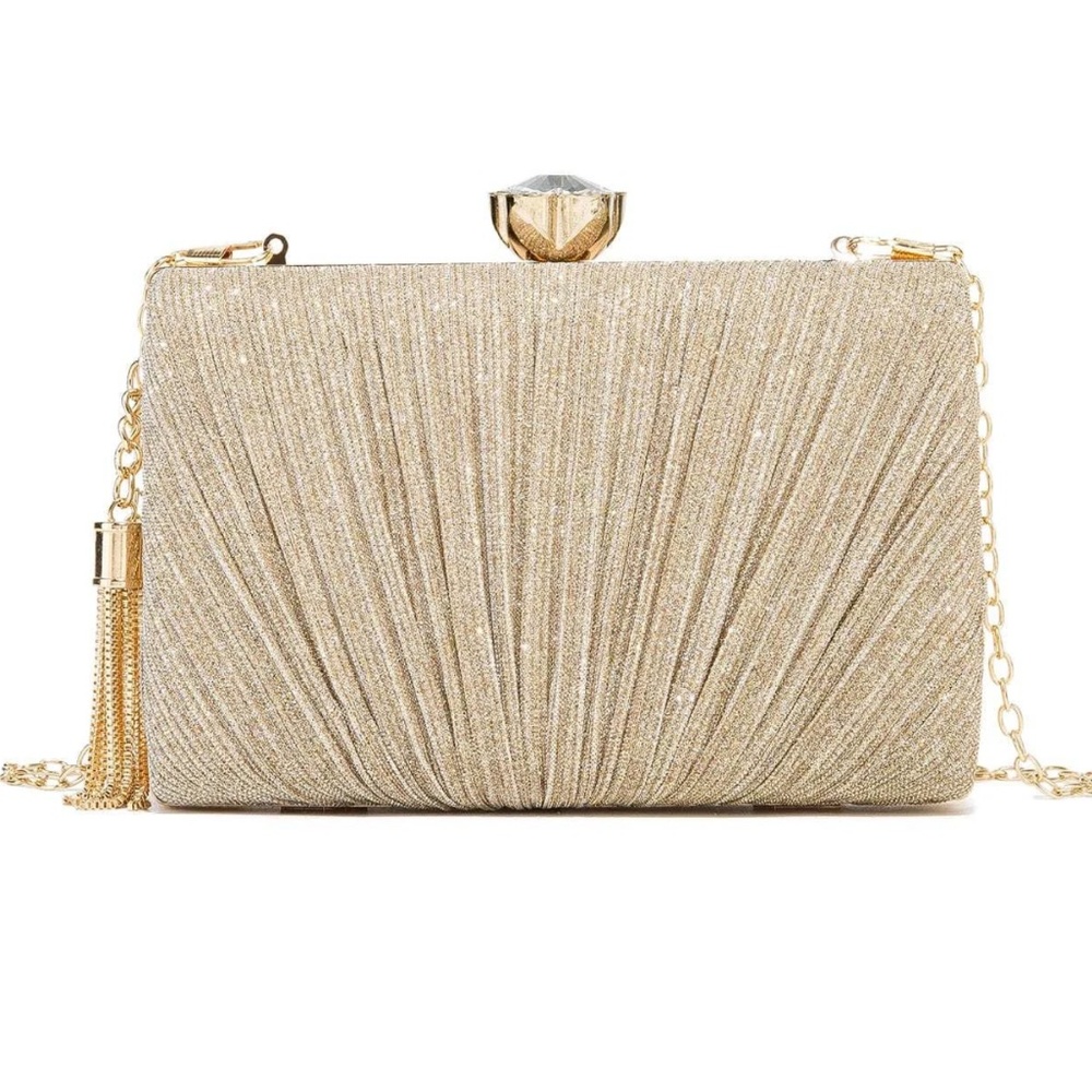 Luxe Rhinestone Kiss Lock Closure Glitter Occasion Mini Bag - Picture 6 of 8